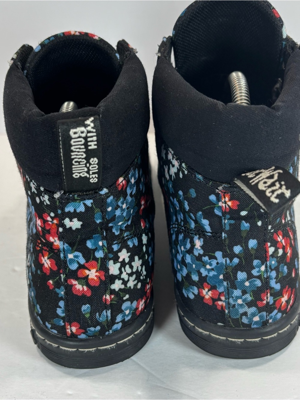 Dr Martens Maelly Floral Black Canvas Women Boots Shoes Sz 10 Boho Spring EUC - Picture 6 of 11